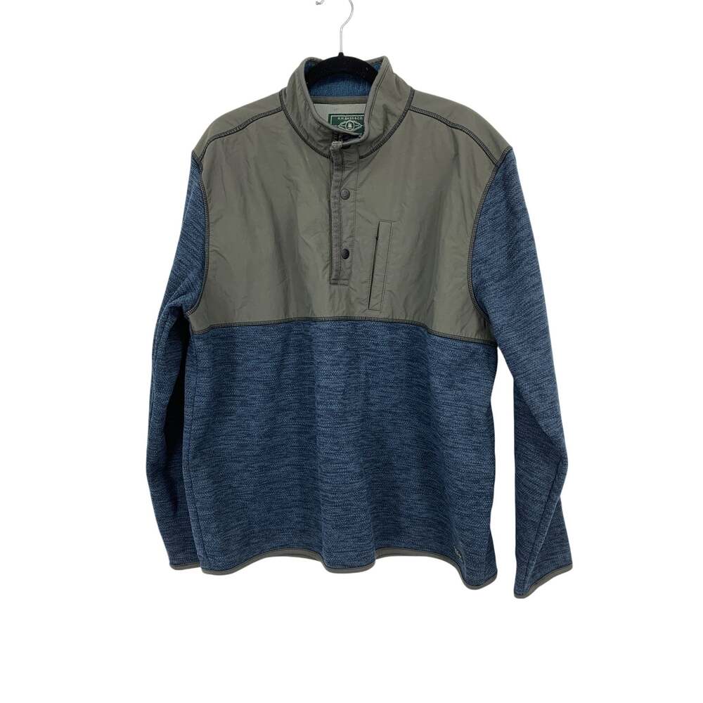 G.H. Bass & Co. Honeycomb Mock Fleece Quarter-Snap Pullover Mens XXL Blue